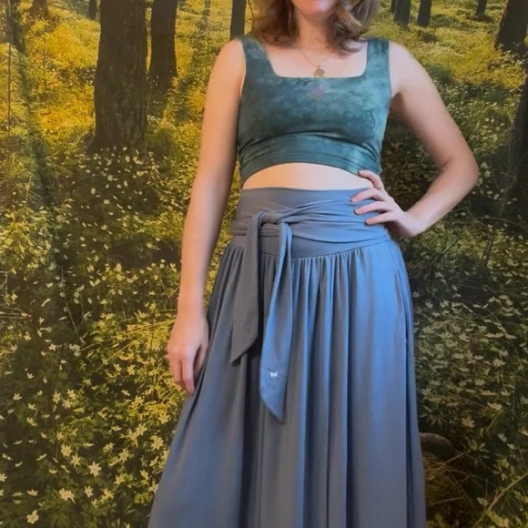 🦋 Purusha People Blue Tansy Butterfly Wrap Skirt – Size Small - Picture 5 of 16
